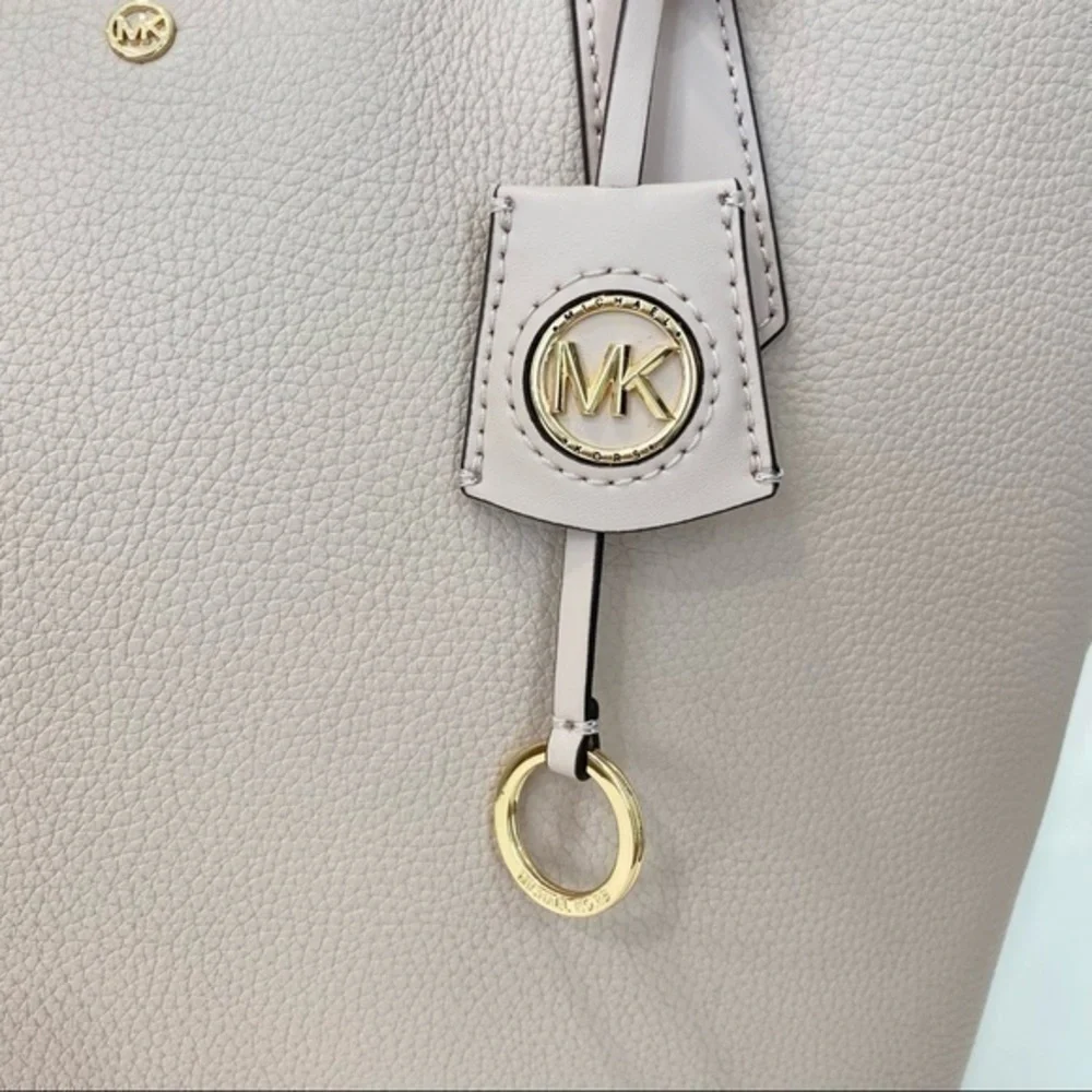Michael Kors Jane Large Soft Pink Pebbled Leather Tote Bag - Picture 3 of 11
